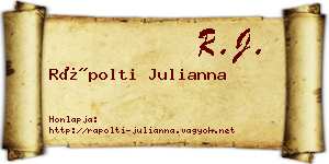 Rápolti Julianna névjegykártya